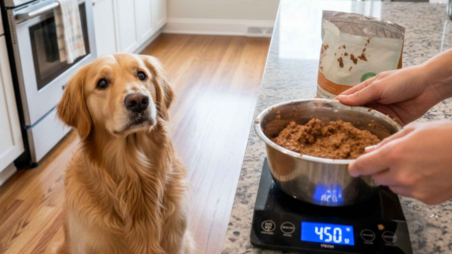 pesando la comida húmeda